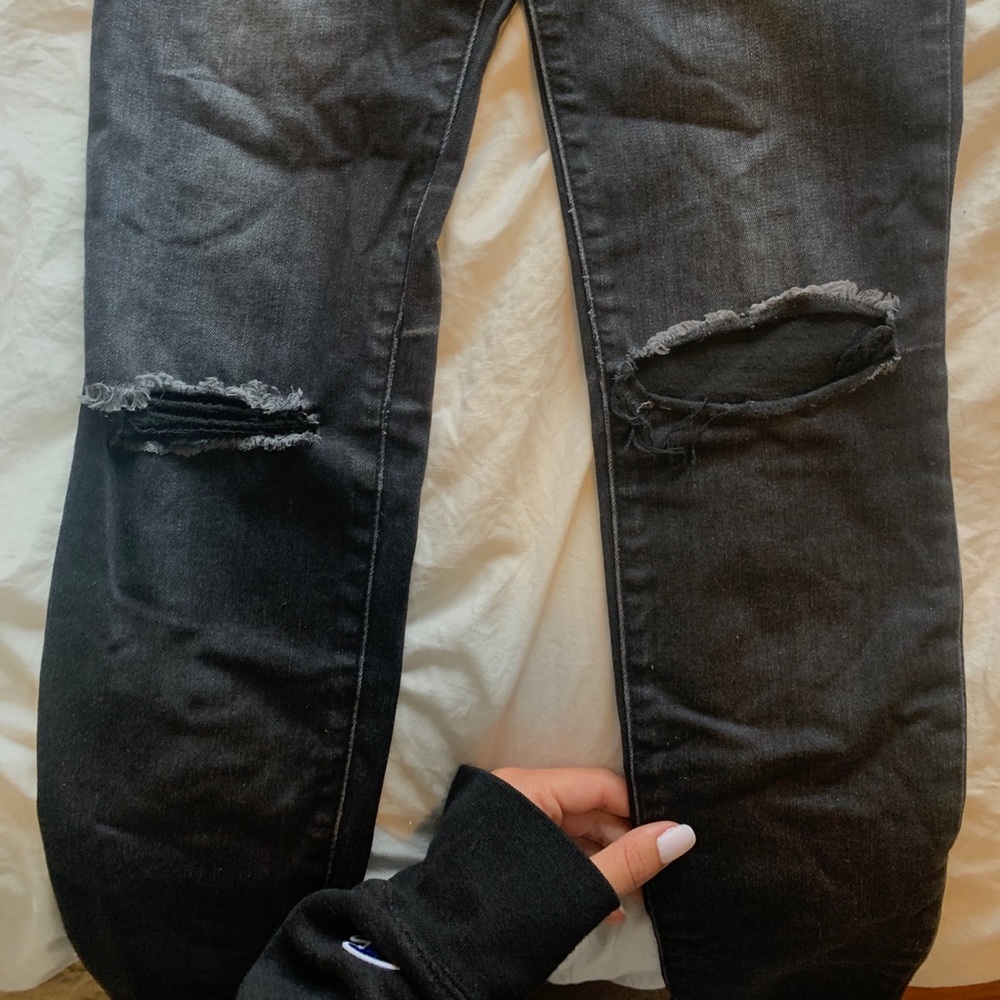Abercrombie & Fitch Black Rip on Knee Jeans